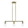 3_Lansdale 3 Light Antique Brass Linear Chandelier more views