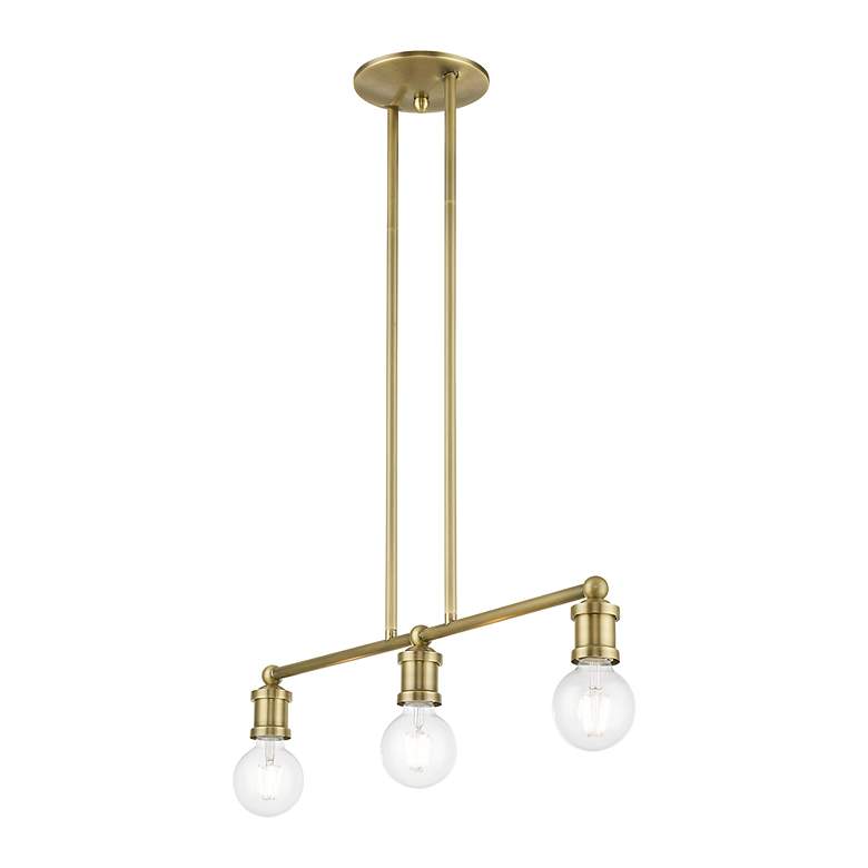 Image 5 Lansdale 3 Light Antique Brass Linear Chandelier more views