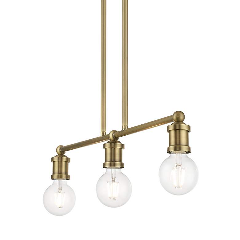 Image 6 Lansdale 3 Light Antique Brass Linear Chandelier more views