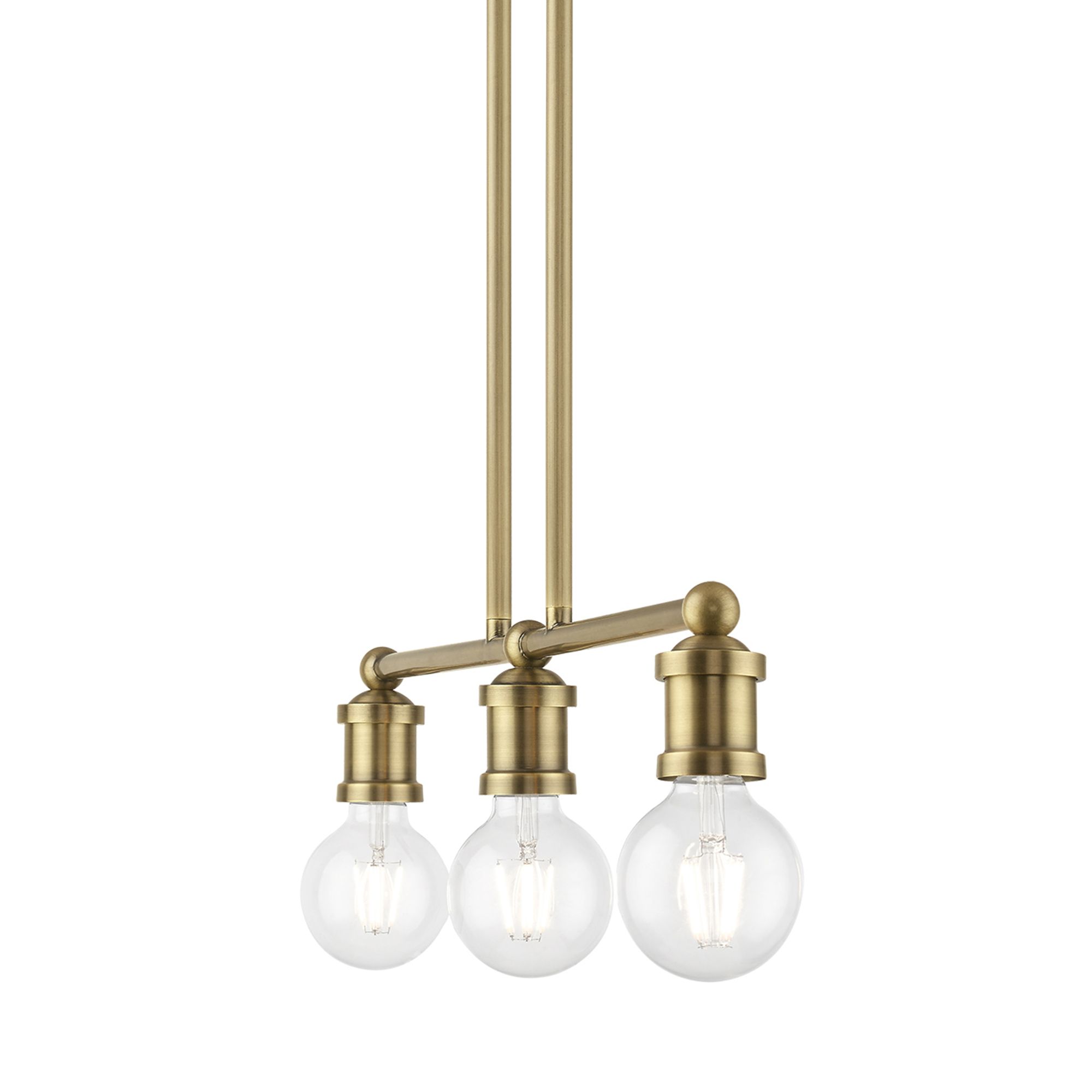 Image 7 Lansdale 3 Light Antique Brass Linear Chandelier more views