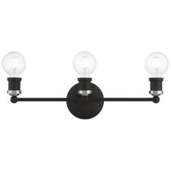 Lansdale 3 Light Black ADA Vanity Sconce with Brushed Nickel Accents