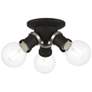 Lansdale 3 Light Black Flush Mount with Brushed Nickel Accents