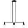 Lansdale 3 Light Black Linear Chandelier with Brushed Nickel Accents