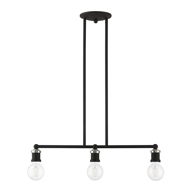 Image 3 Lansdale 3 Light Black Linear Chandelier with Brushed Nickel Accents more views