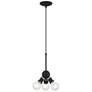 Lansdale 3 Light Black Pendant with Brushed Nickel Accents