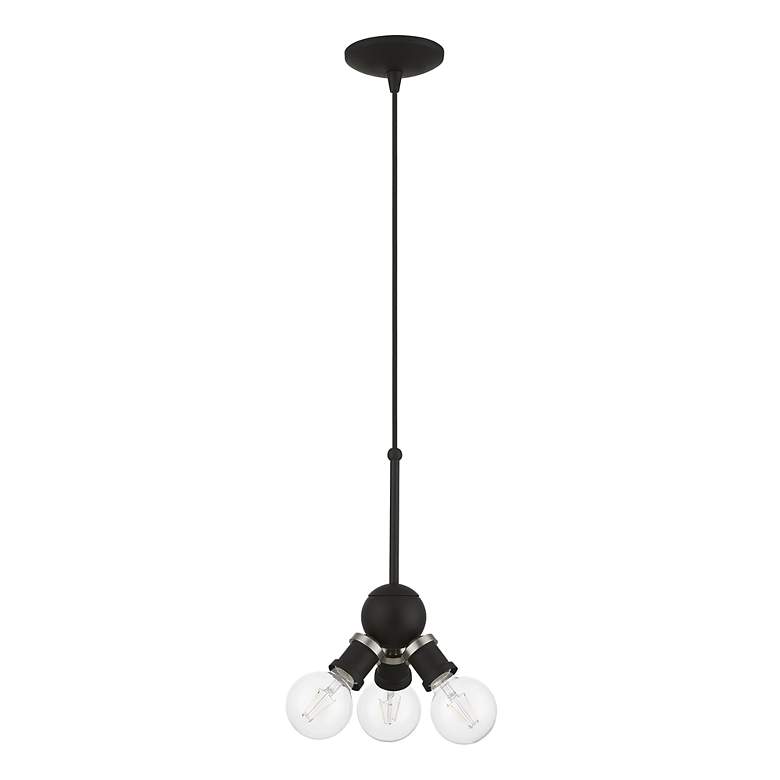 Image 3 Lansdale 3 Light Black Pendant with Brushed Nickel Accents more views