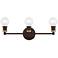 Lansdale 3 Light Bronze ADA Vanity Sconce with Antique Brass Accents