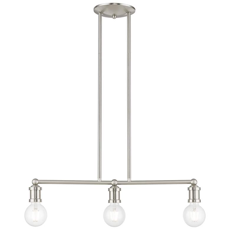 Image 1 Lansdale 3 Light Brushed Nickel Linear Chandelier