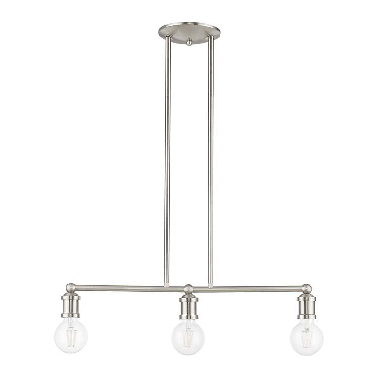 Image 3 Lansdale 3 Light Brushed Nickel Linear Chandelier more views
