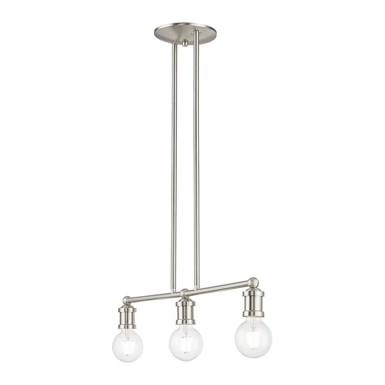 Image 5 Lansdale 3 Light Brushed Nickel Linear Chandelier more views