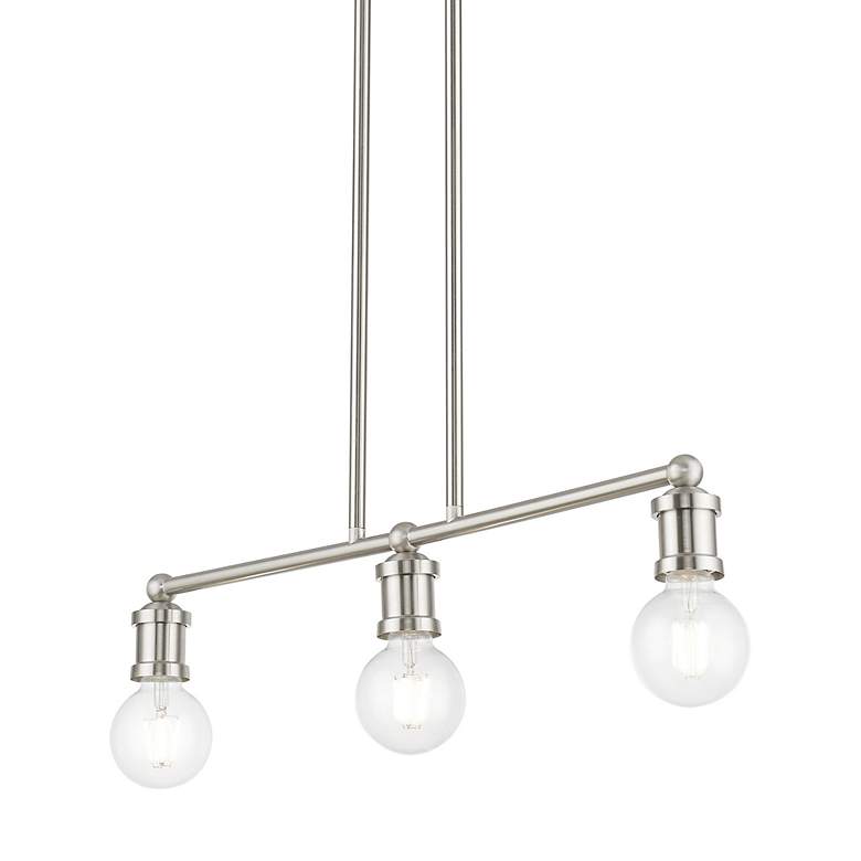 Image 7 Lansdale 3 Light Brushed Nickel Linear Chandelier more views
