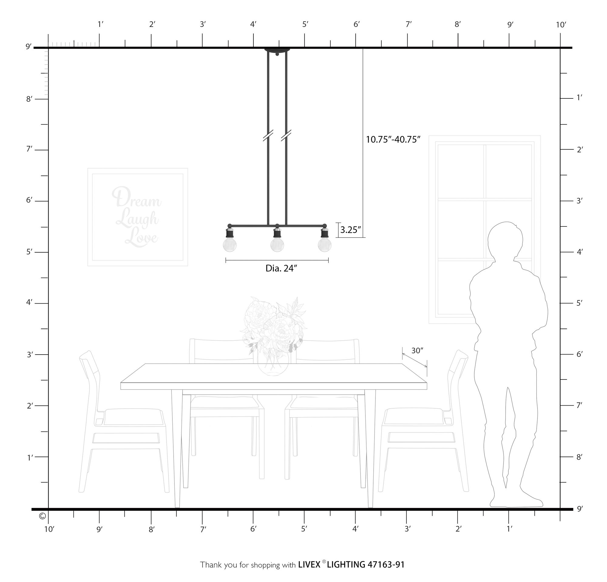 Lansdale 3 Light Brushed Nickel Linear Chandelier