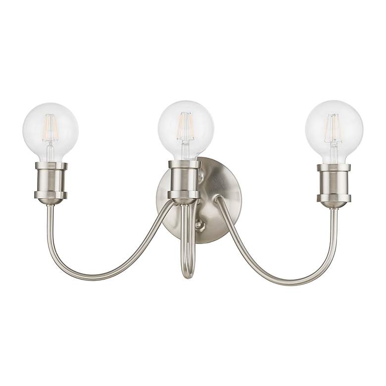 Image 3 Lansdale 3 Light Brushed Nickel Vanity Sconce more views