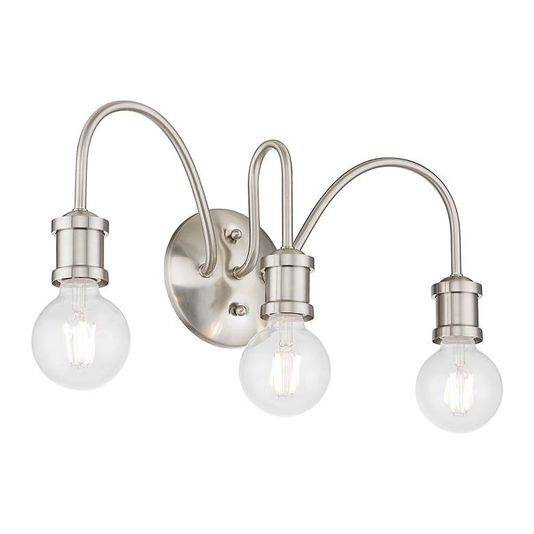 Image 7 Lansdale 3 Light Brushed Nickel Vanity Sconce more views