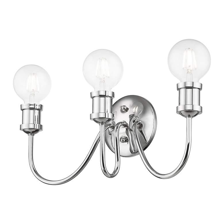 Image 7 Lansdale 3 Light Polished Chrome Vanity Sconce more views