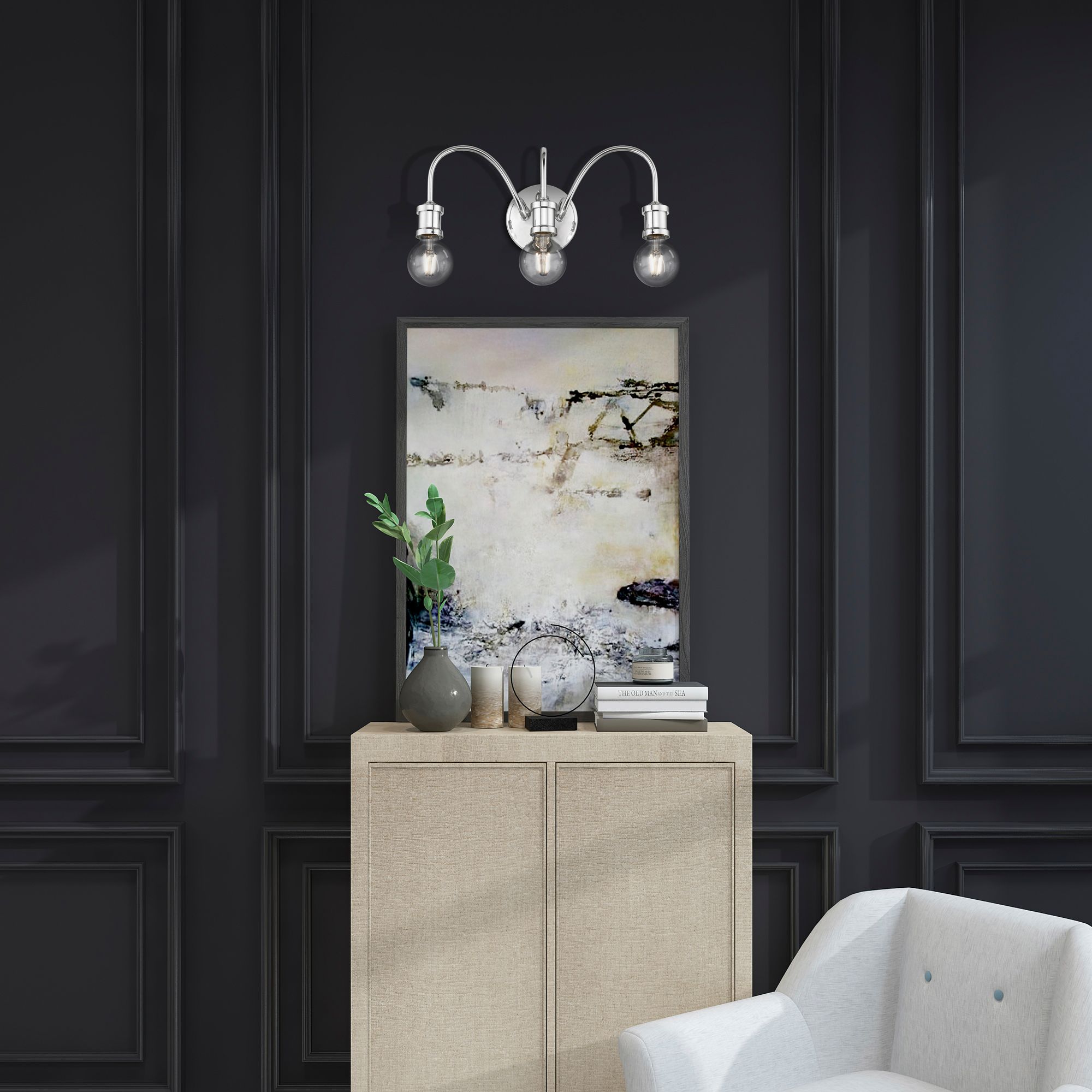 Lansdale 3 Light Polished Chrome Vanity Sconce