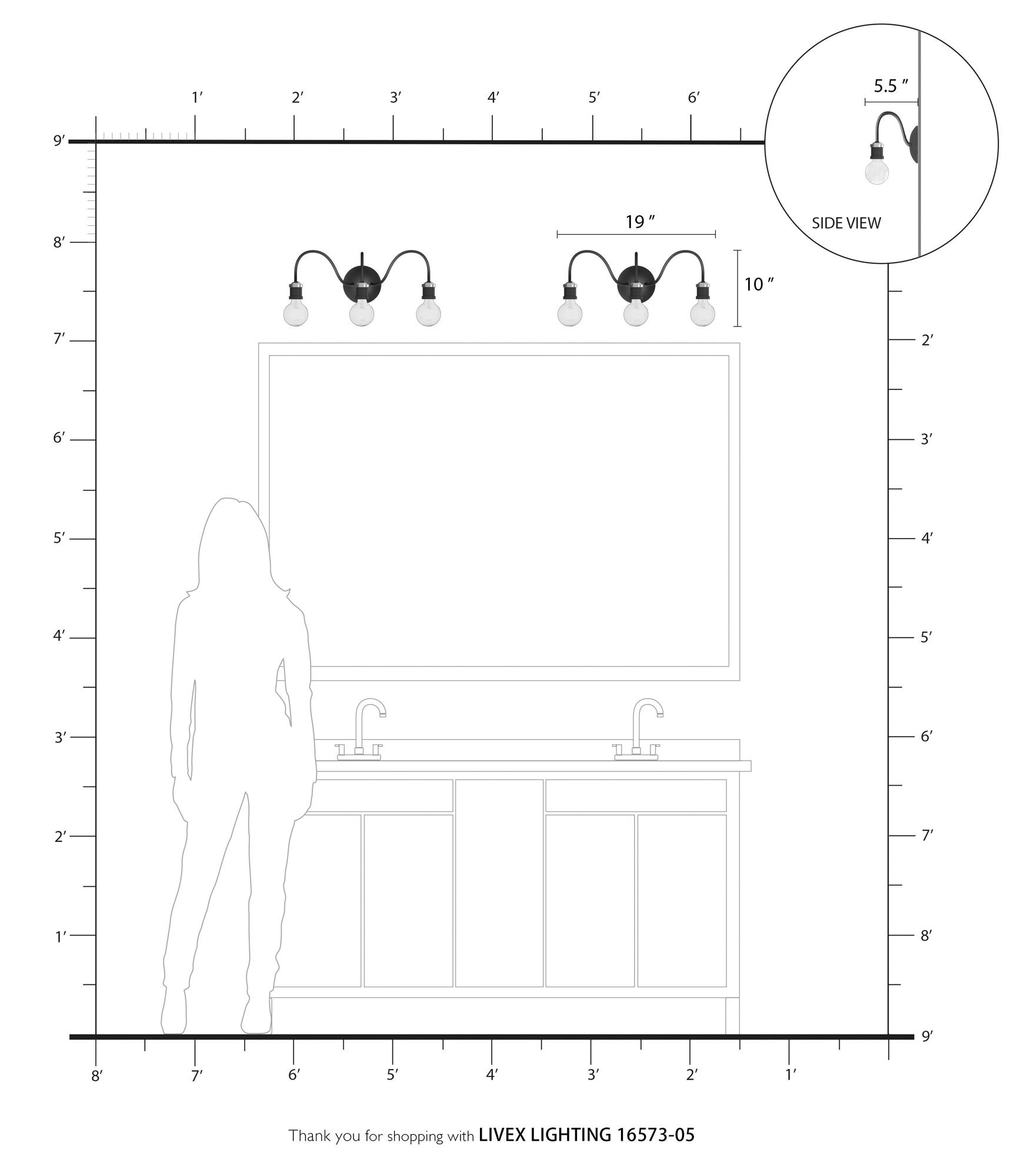 Lansdale 3 Light Polished Chrome Vanity Sconce