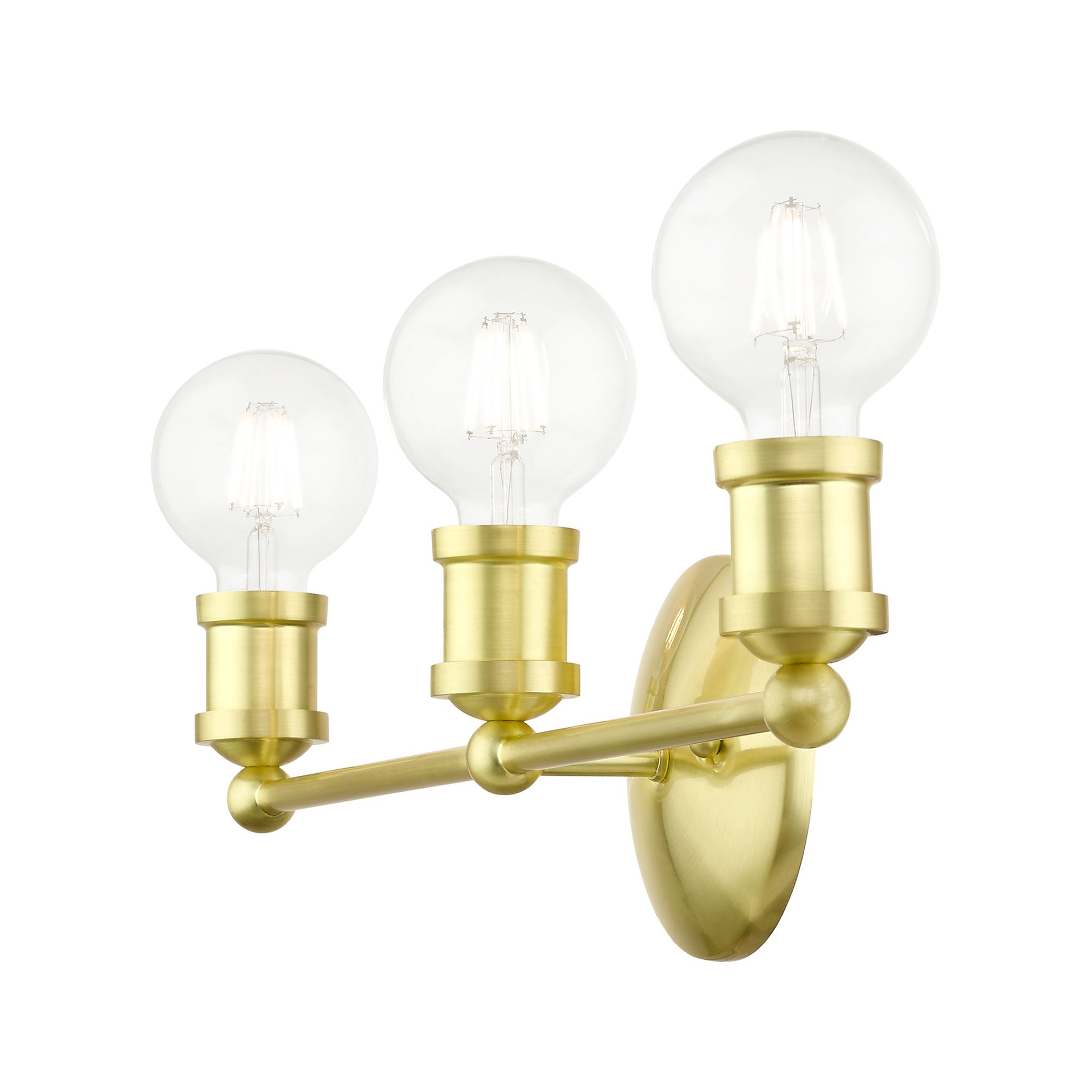 Lansdale 3 Light Satin Brass ADA Vanity Sconce