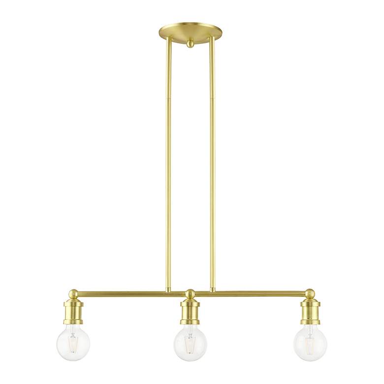 Image 3 Lansdale 3 Light Satin Brass Linear Chandelier more views