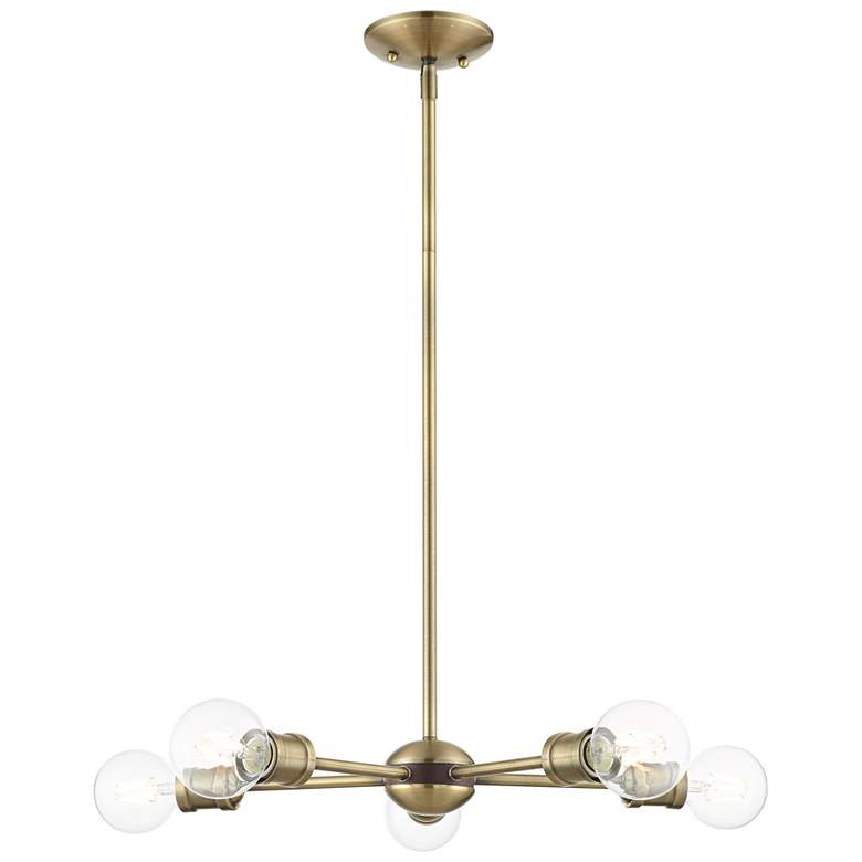 Image 2 Lansdale 5 Light Antique Brass Chandelier