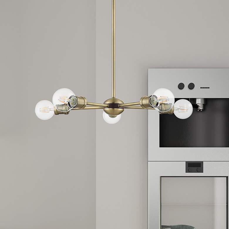 Image 1 Lansdale 5 Light Antique Brass Chandelier