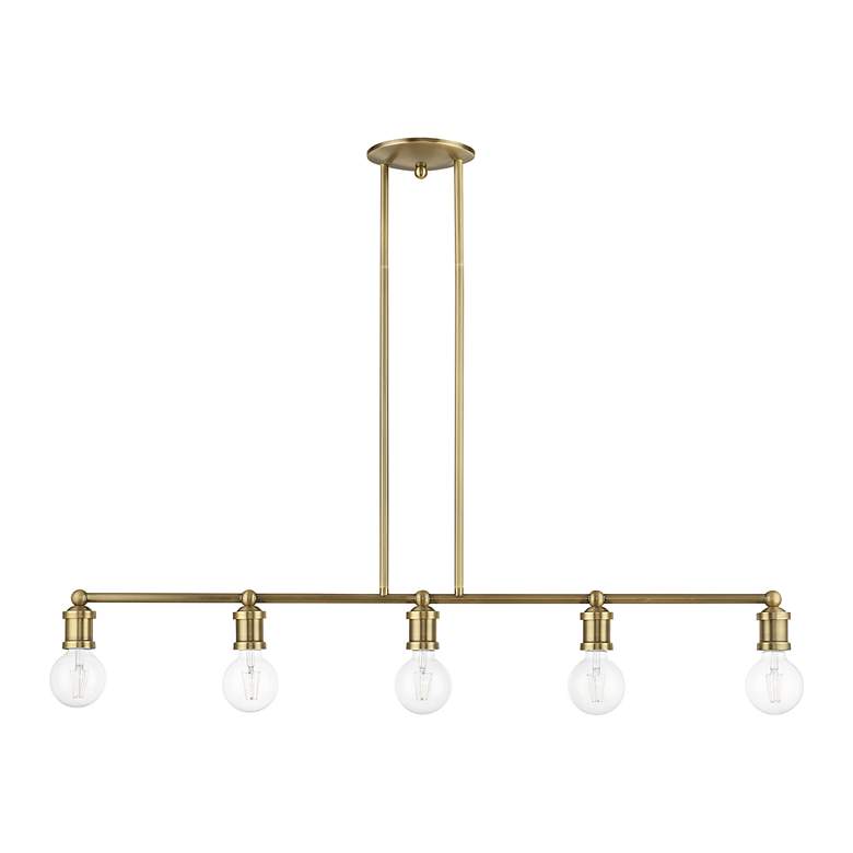 Image 3 Lansdale 5 Light Antique Brass Large Linear Chandelier more views
