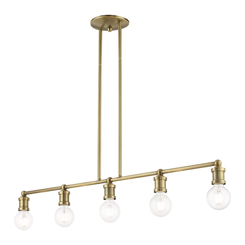 Image 5 Lansdale 5 Light Antique Brass Large Linear Chandelier more views
