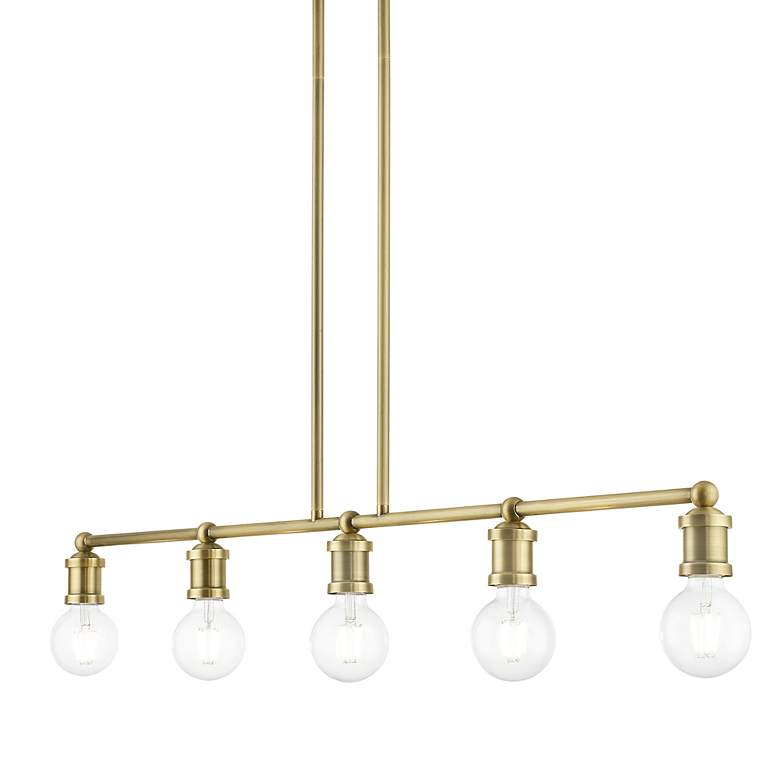 Image 6 Lansdale 5 Light Antique Brass Large Linear Chandelier more views
