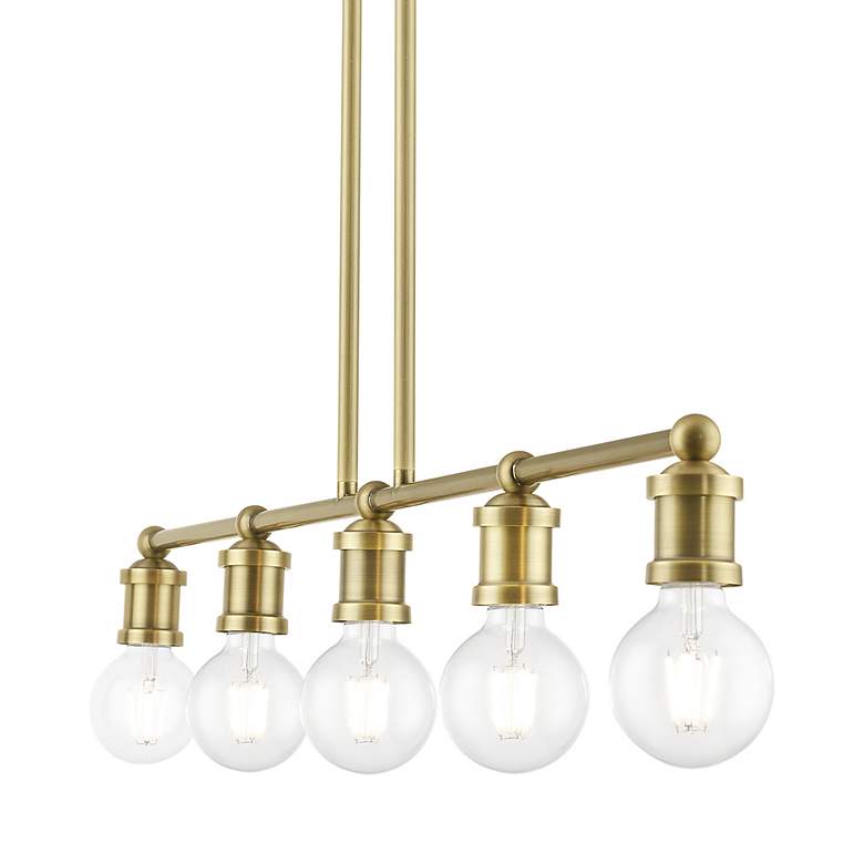 Image 7 Lansdale 5 Light Antique Brass Large Linear Chandelier more views
