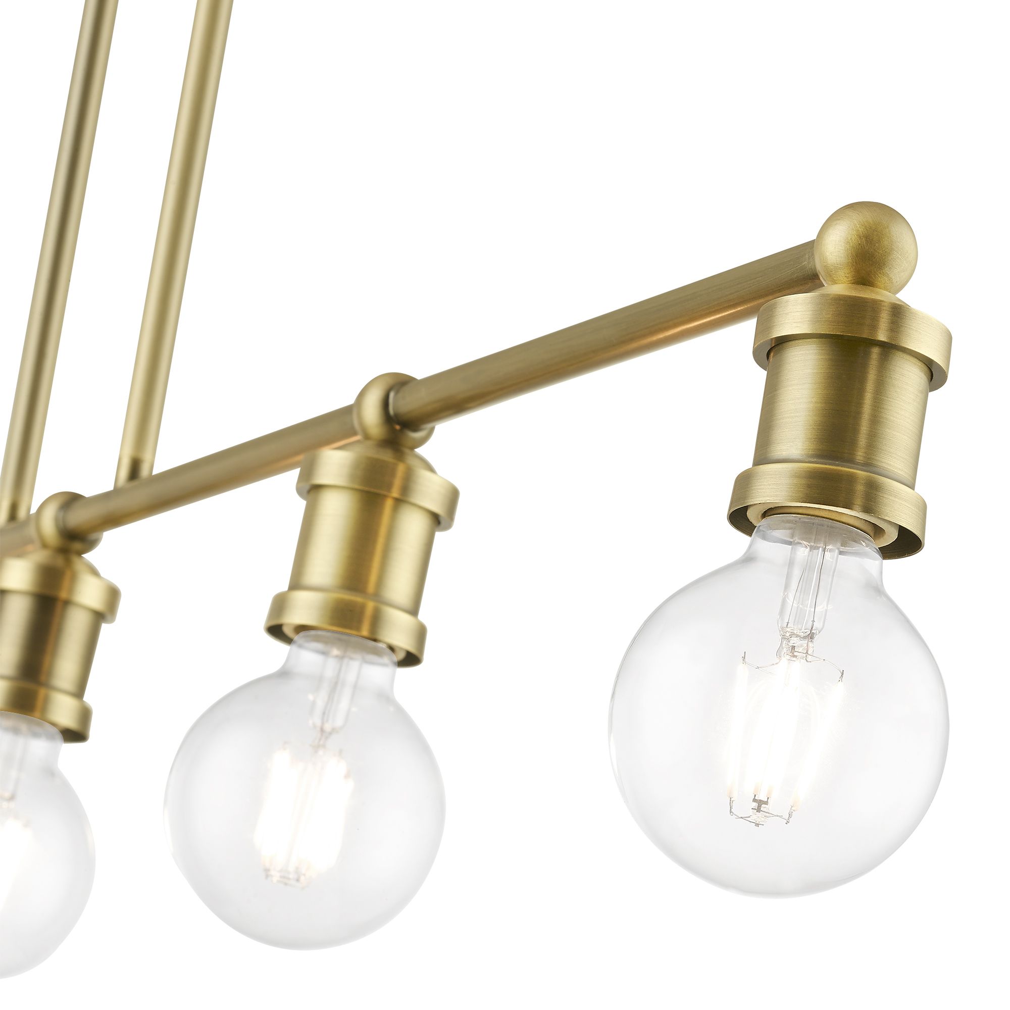 Lansdale 5 Light Antique Brass Large Linear Chandelier