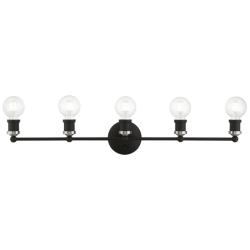 Lansdale 5 Light Black Large ADA Vanity Sconce with Brushed Nickel Accents