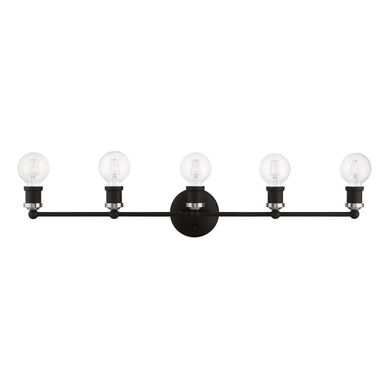 Image 3 Lansdale 5 Light Black Large ADA Vanity Sconce with Brushed Nickel Accents more views