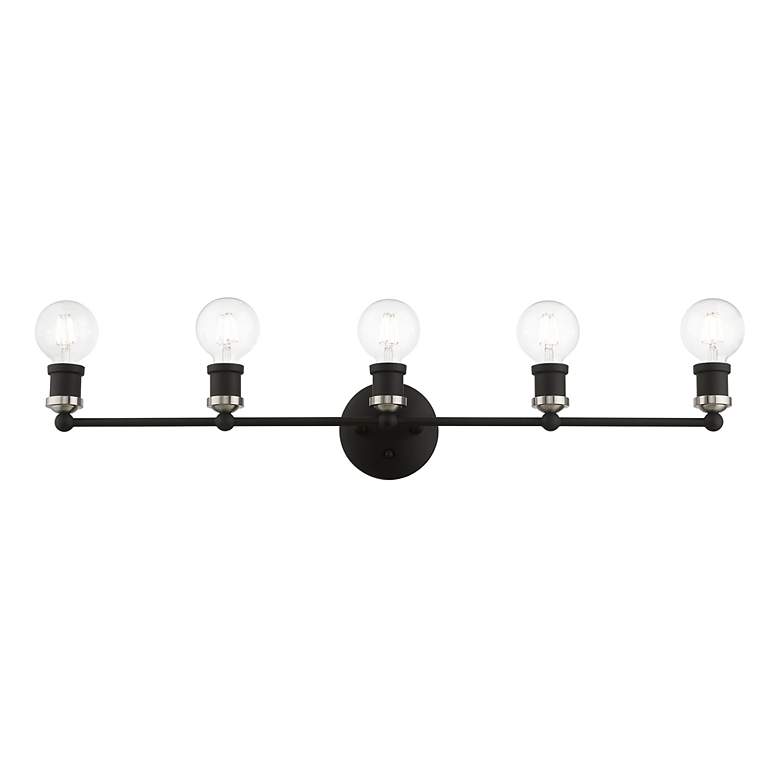 Image 5 Lansdale 5 Light Black Large ADA Vanity Sconce with Brushed Nickel Accents more views