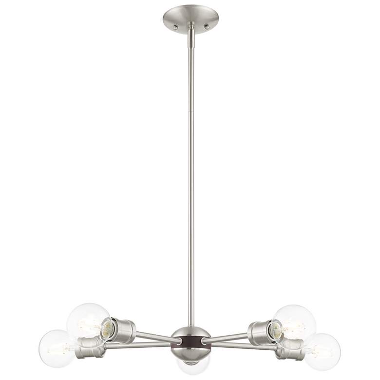 Image 2 Lansdale 5 Light Brushed Nickel Chandelier