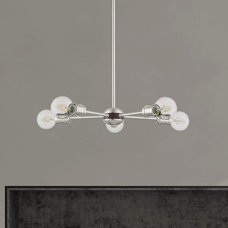 Image 1 Lansdale 5 Light Brushed Nickel Chandelier