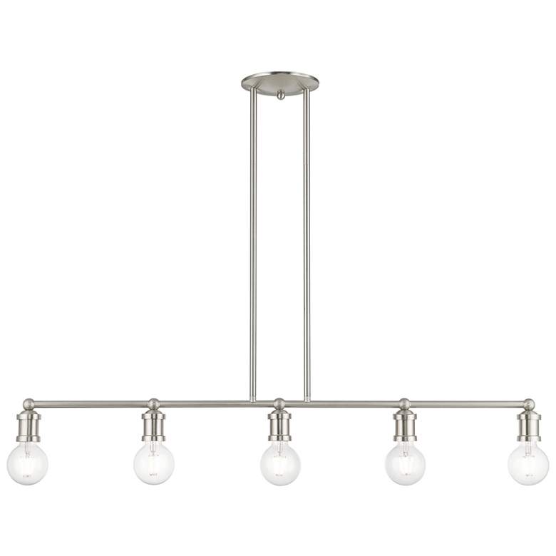Image 2 Lansdale 5 Light Brushed Nickel Large Linear Chandelier