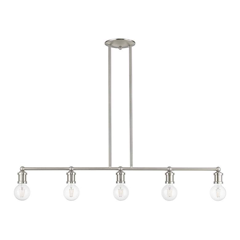 Image 3 Lansdale 5 Light Brushed Nickel Large Linear Chandelier more views