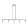 3_Lansdale 5 Light Brushed Nickel Large Linear Chandelier more views