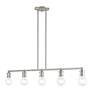 4_Lansdale 5 Light Brushed Nickel Large Linear Chandelier more views