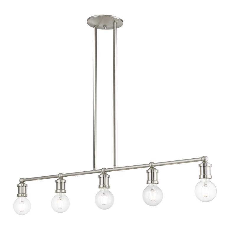 Image 5 Lansdale 5 Light Brushed Nickel Large Linear Chandelier more views