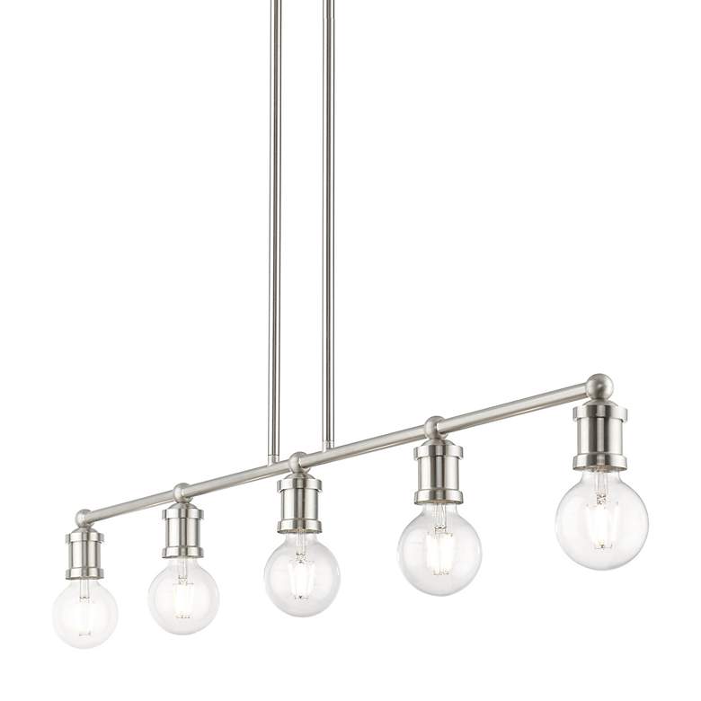 Image 7 Lansdale 5 Light Brushed Nickel Large Linear Chandelier more views