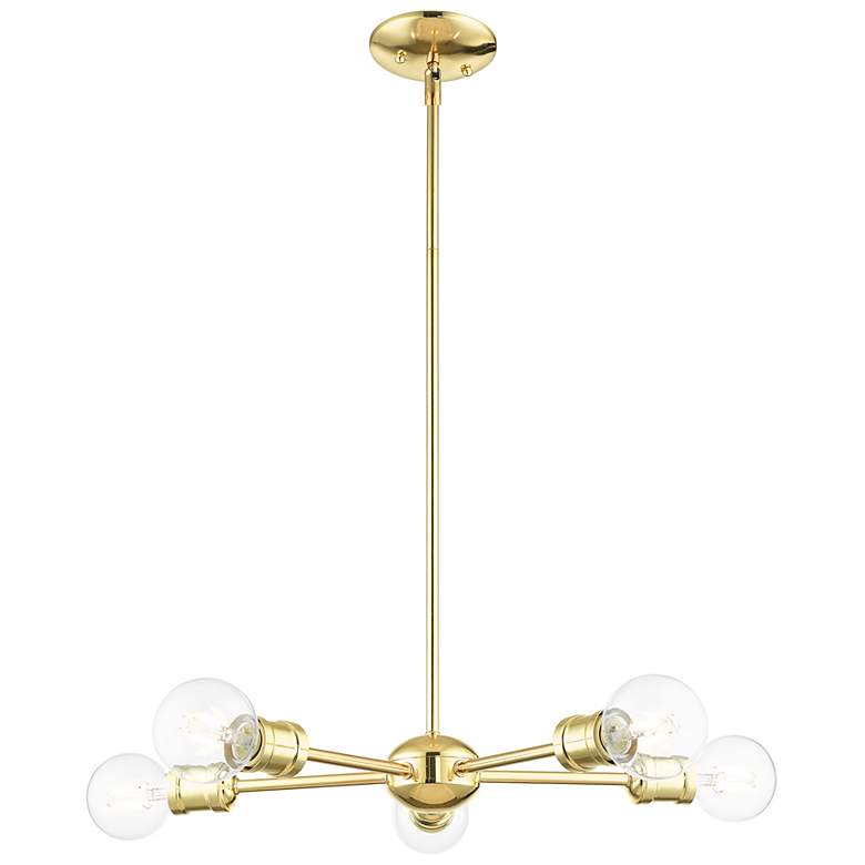 Image 2 Lansdale 5 Light Polished Brass Chandelier
