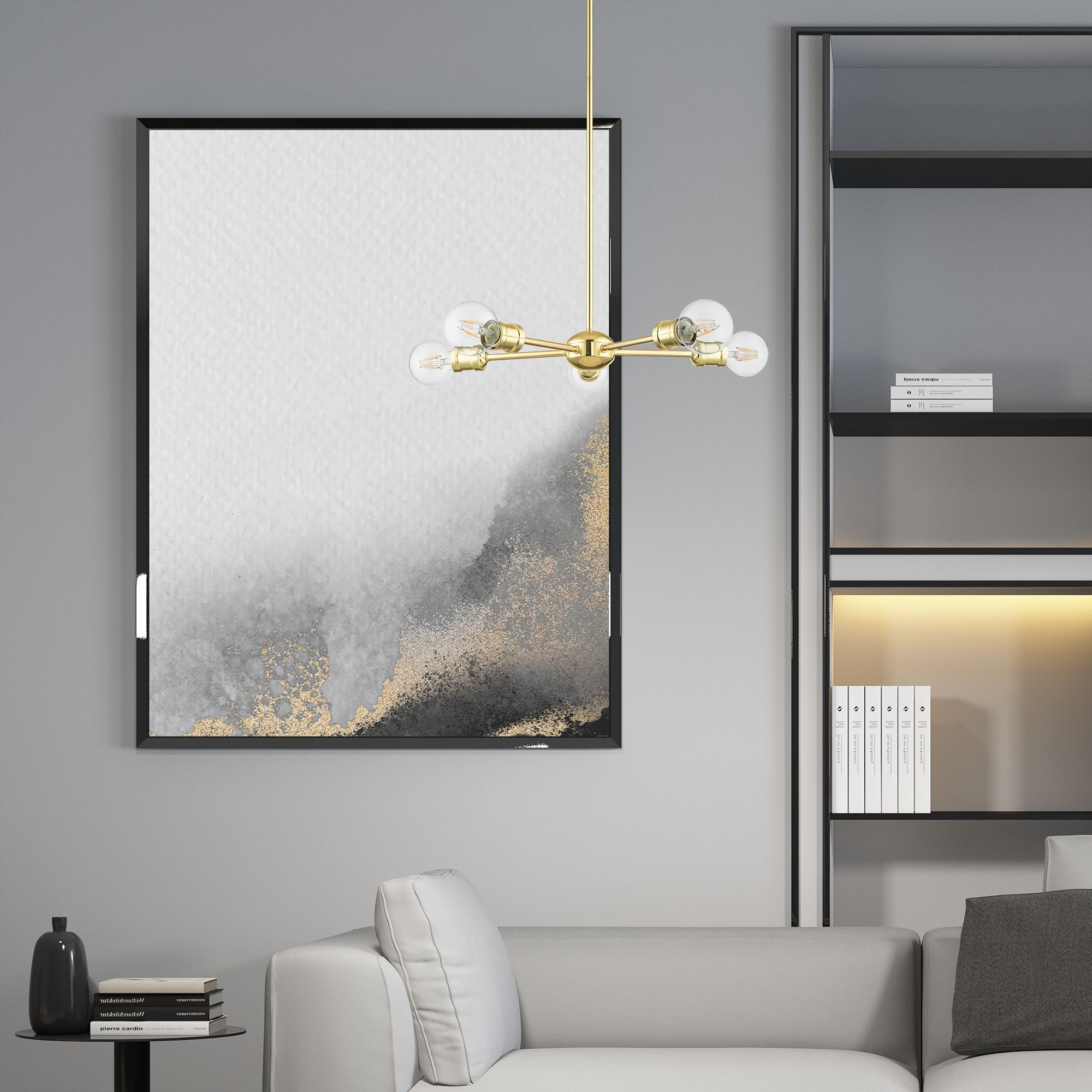 Lansdale 5 Light Polished Brass Chandelier