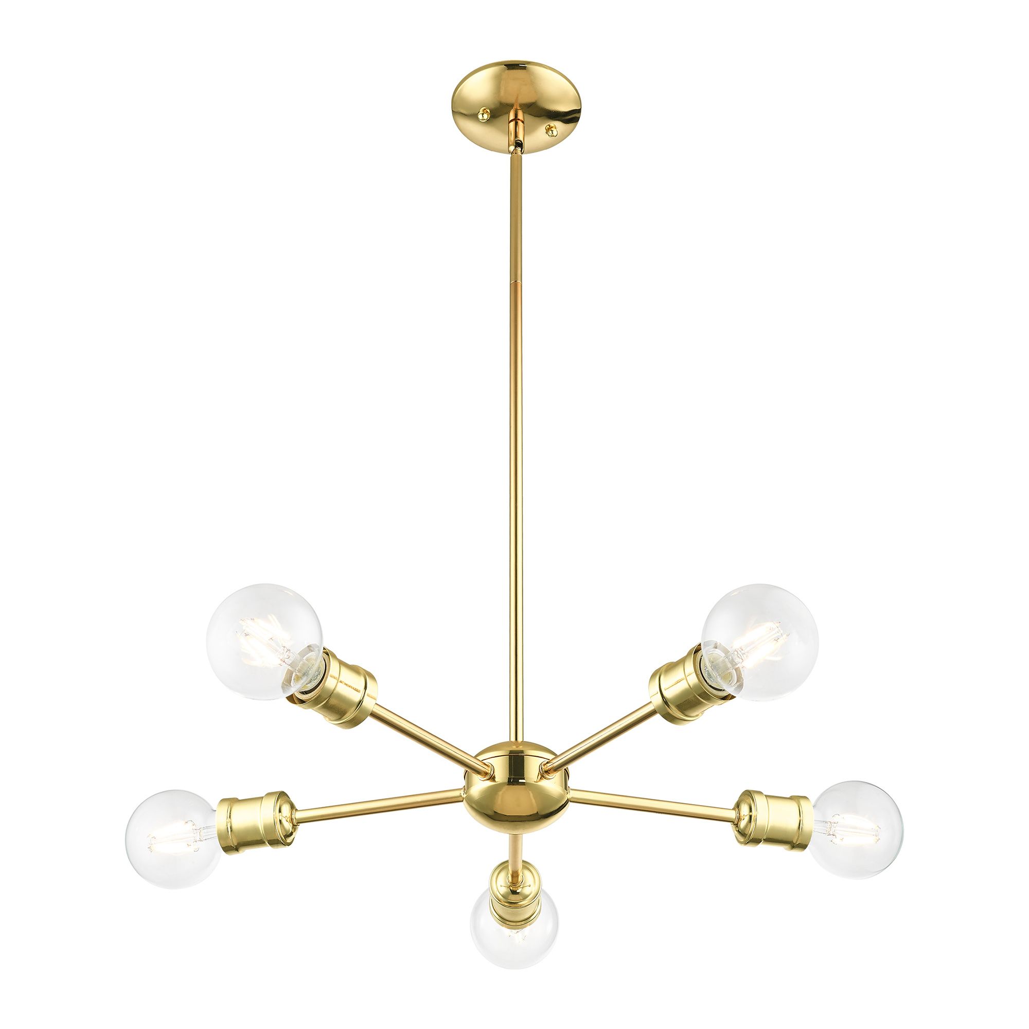 Lansdale 5 Light Polished Brass Chandelier