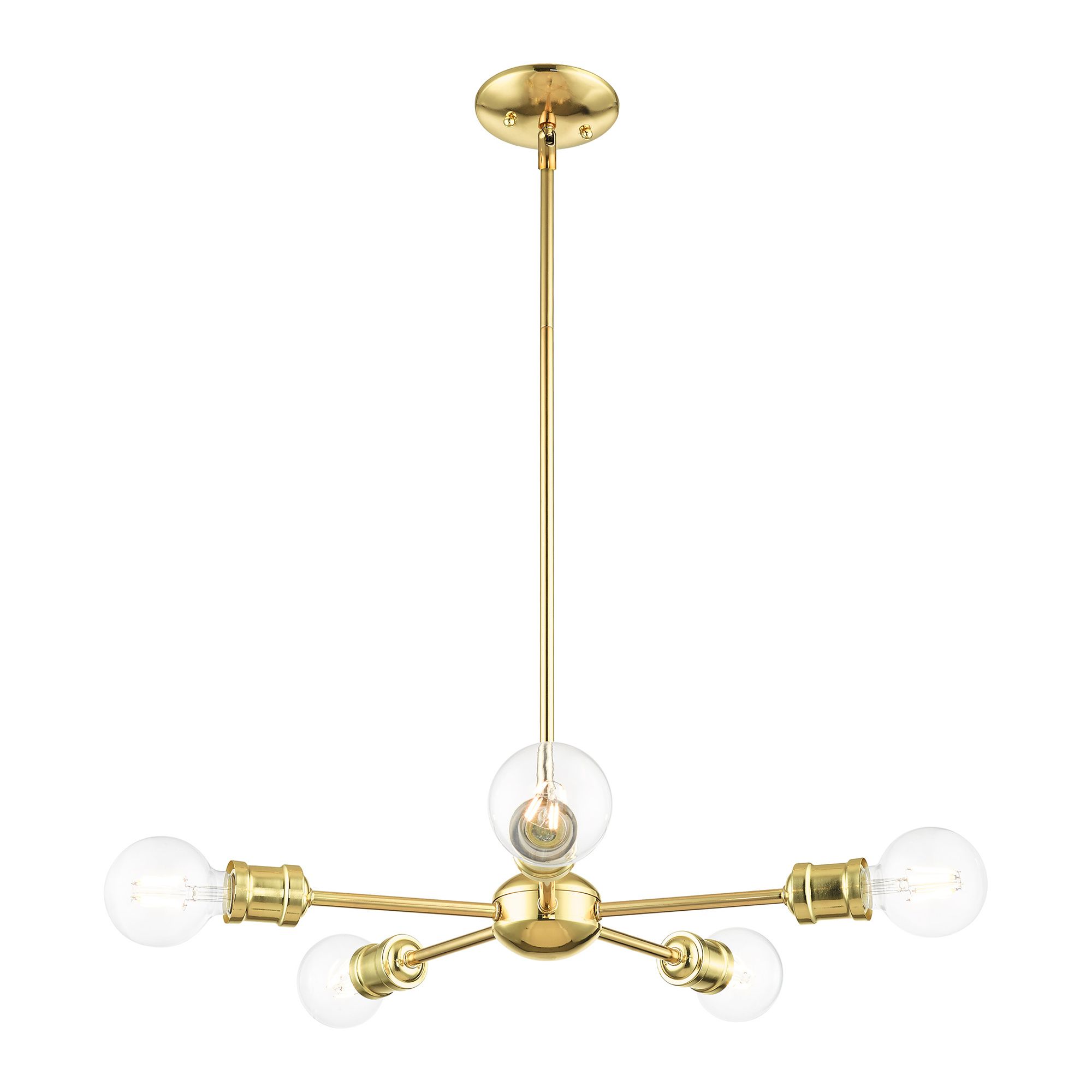 Lansdale 5 Light Polished Brass Chandelier