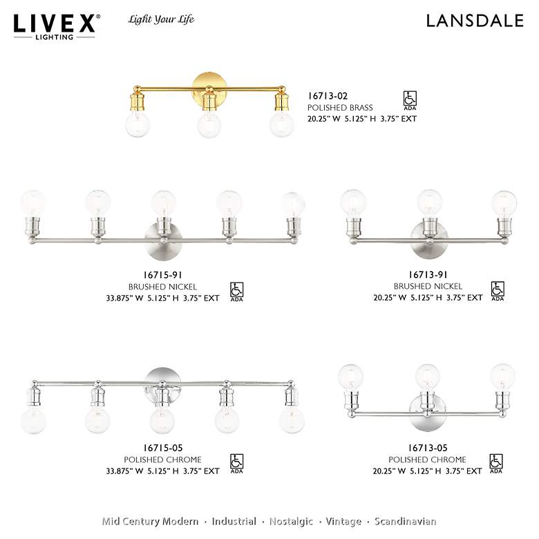Image 2 Lansdale 5 Light Polished Chrome Bath Vanity more views