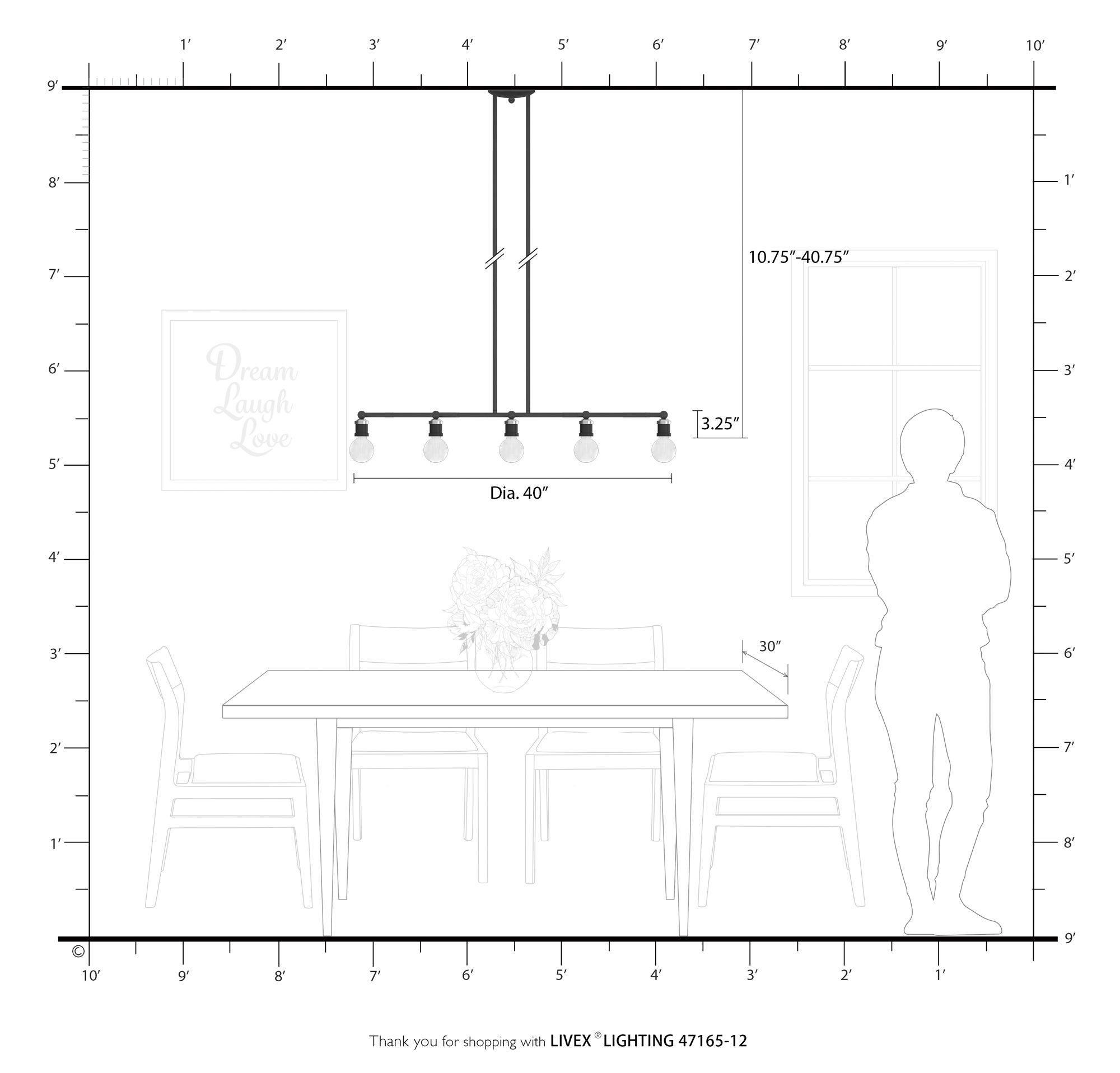 Lansdale 5 Light Satin Brass Large Linear Chandelier