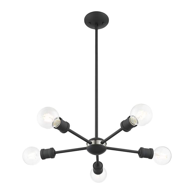 Image 7 Lansdale 5 Light Scandinavian Gray Chandelier more views