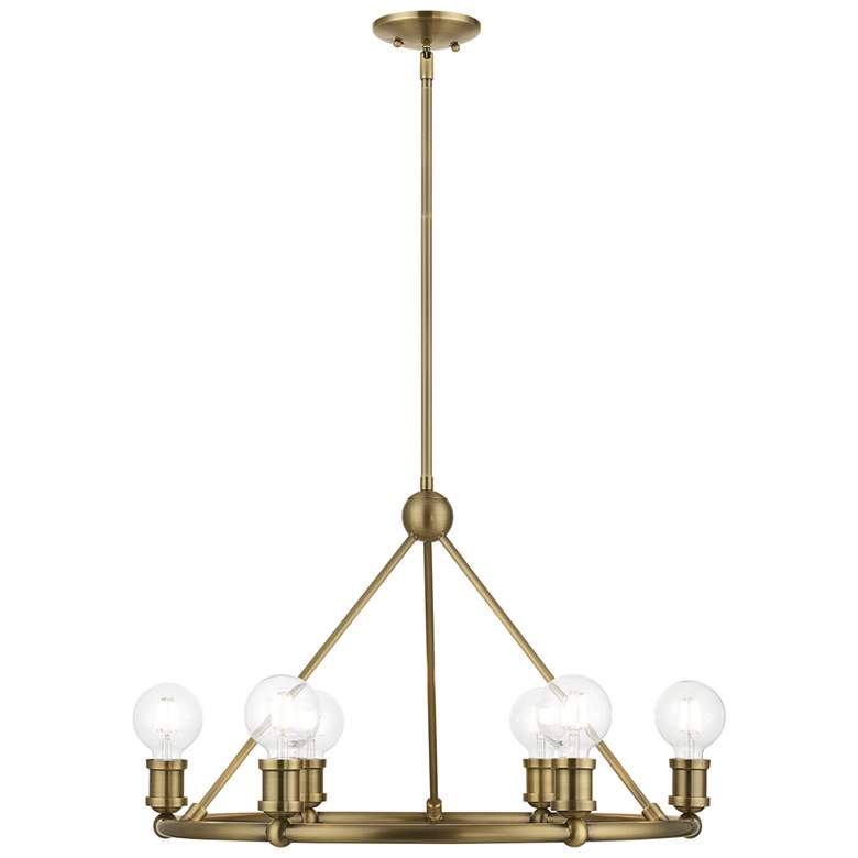 Image 1 Lansdale 6 Light Antique Brass Chandelier