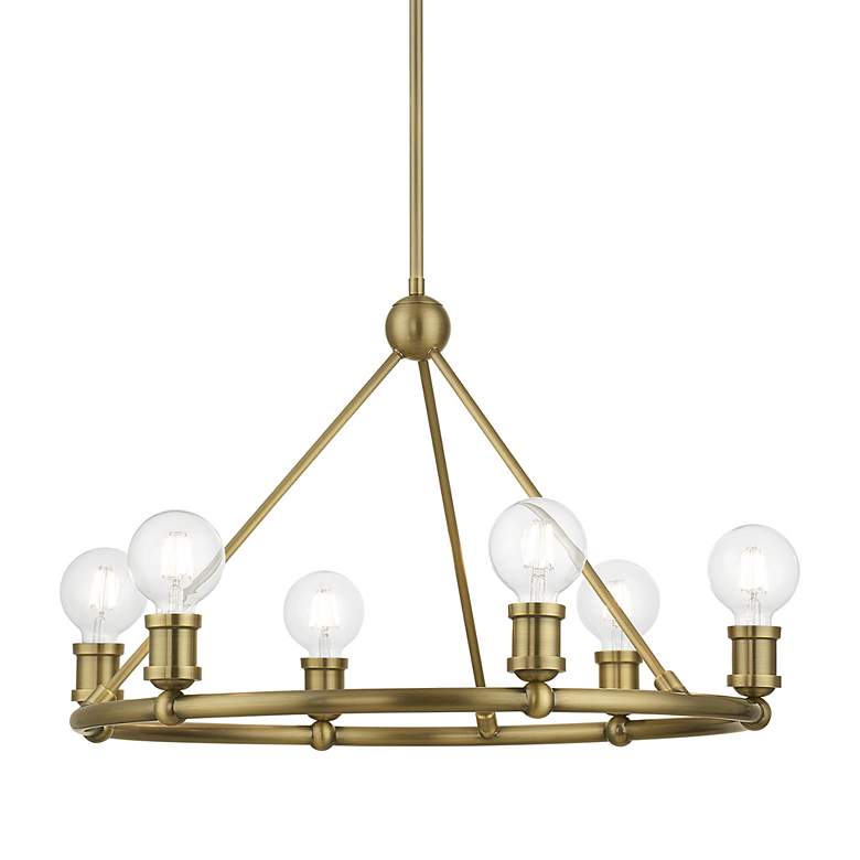 Image 4 Lansdale 6 Light Antique Brass Chandelier more views